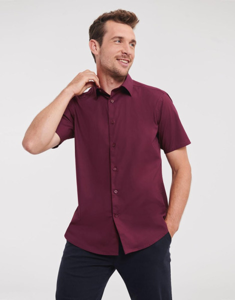 Fitted Short Sleeve Stretch Shirt