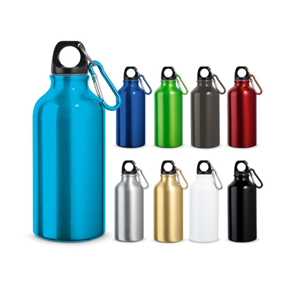 LANDSCAPE. Aluminium sportfles met karabijnhaak 400 mL