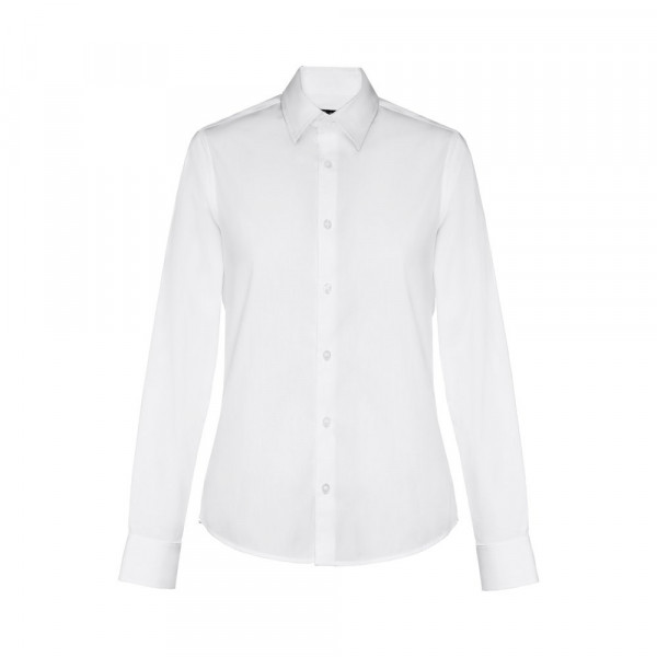 THC PARIS WOMEN WH. Popeline overhemd met lange mouwen voor dames. Witte kleur