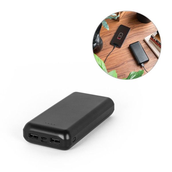 LEAKEY 20. Powerbank 20'000 mAh in gerecycled ABS (100% rABS)