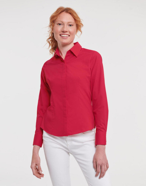 Ladies' LS Fitted Poplin Shirt