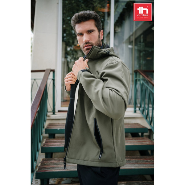 THC ZAGREB. Softshell herenjack van polyester en elastaan
